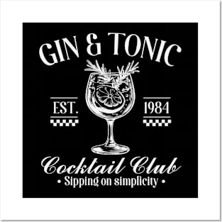 Gin & Tonic cocktail club Posters and Art